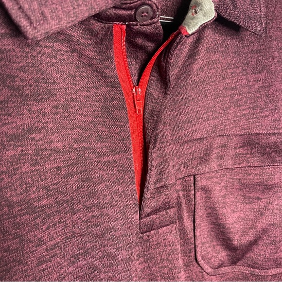 Tailorbyrd Sport Golf Size Large Burgundy 1/4 Zip Pullover Shirt Front Pocket - Picture 5 of 8